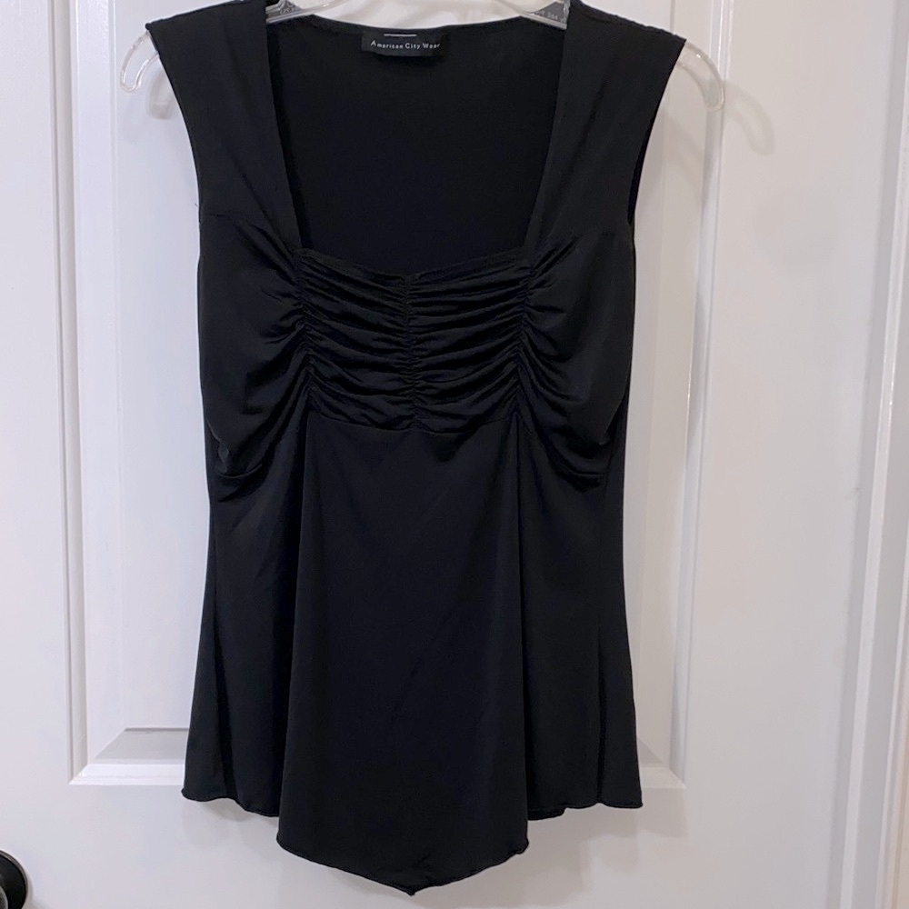 American City Wear Black Sleeveless Top